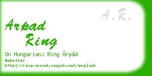 arpad ring business card