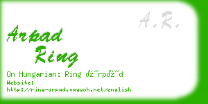 arpad ring business card